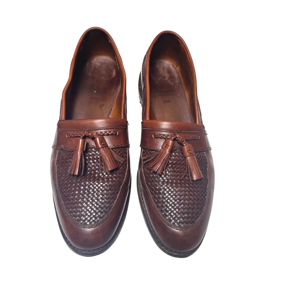 Allen Edmonds Cody Tassel Loafers Woven Brown Leather Mens 13B US